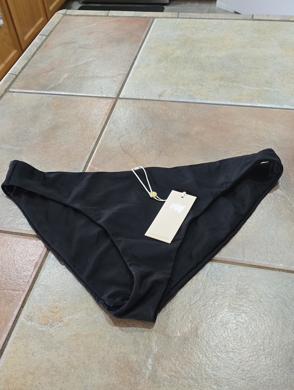 KOBI HALPERIN Women's Black Swim Bikini Bottom SZ LG NWT